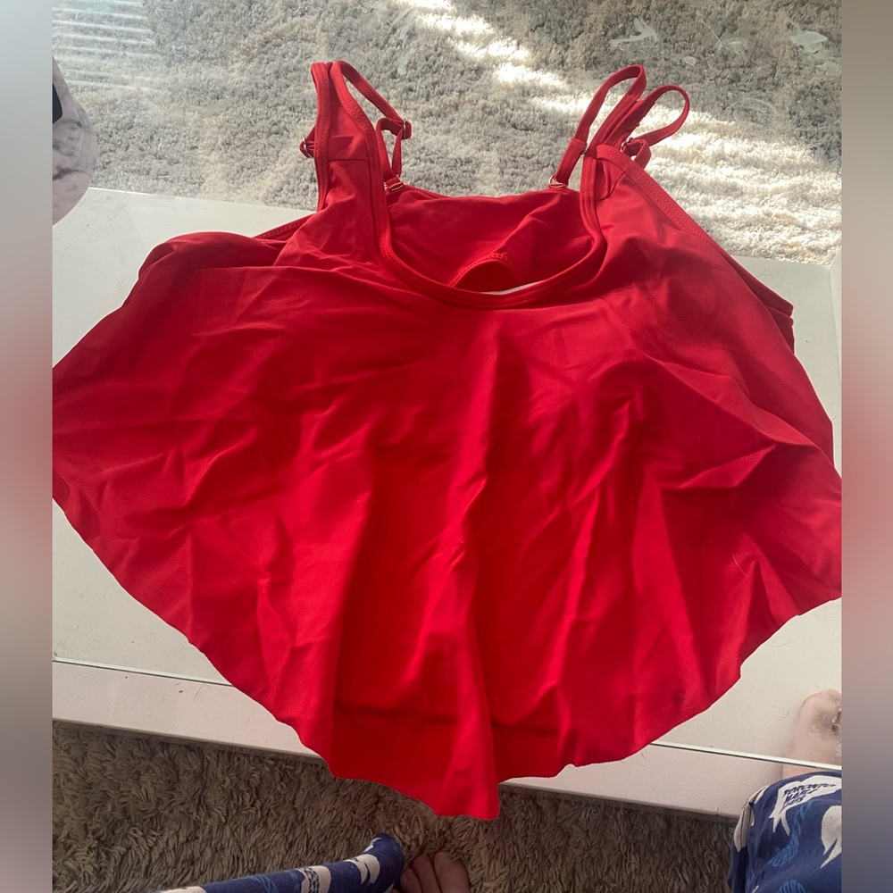 Beautiful red flowy bikini top